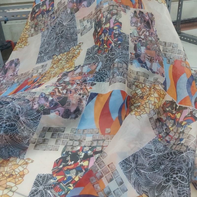 Jual Kain Organza Print Motif Bahan Organsa Corak Shopee Indonesia