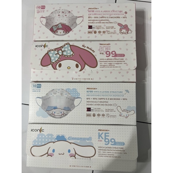 Masker Medis Anak Sanrio Iconic KF 99 4 ply Medical Grade Mask PER PCS