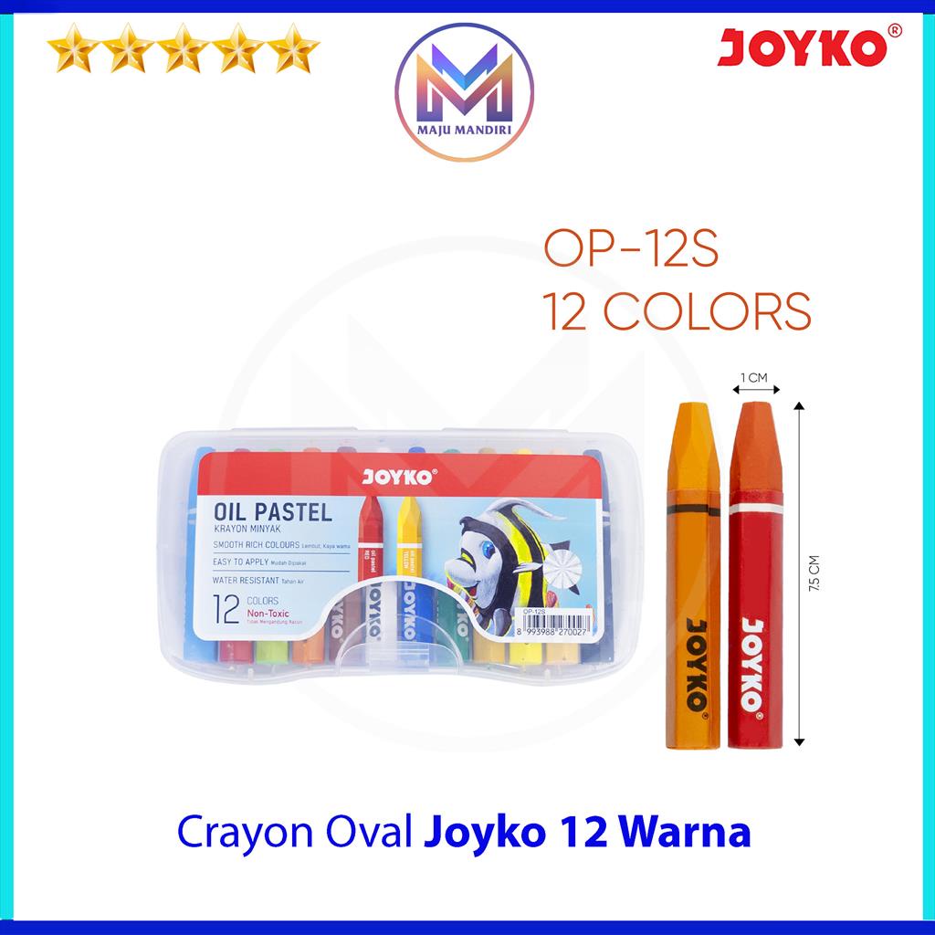 

Crayon Joyko 12 Warna OP-12S / Oil Pastel Krayon Oval