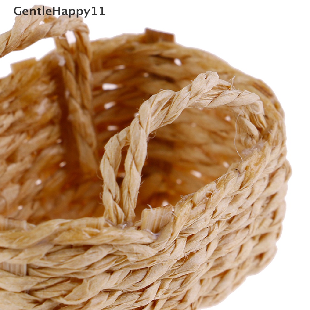 Gentlehappy1per12rumah Boneka Miniatur Aksesoris Bingkai Rotan Anyaman Tangan Keranjang Sayur id