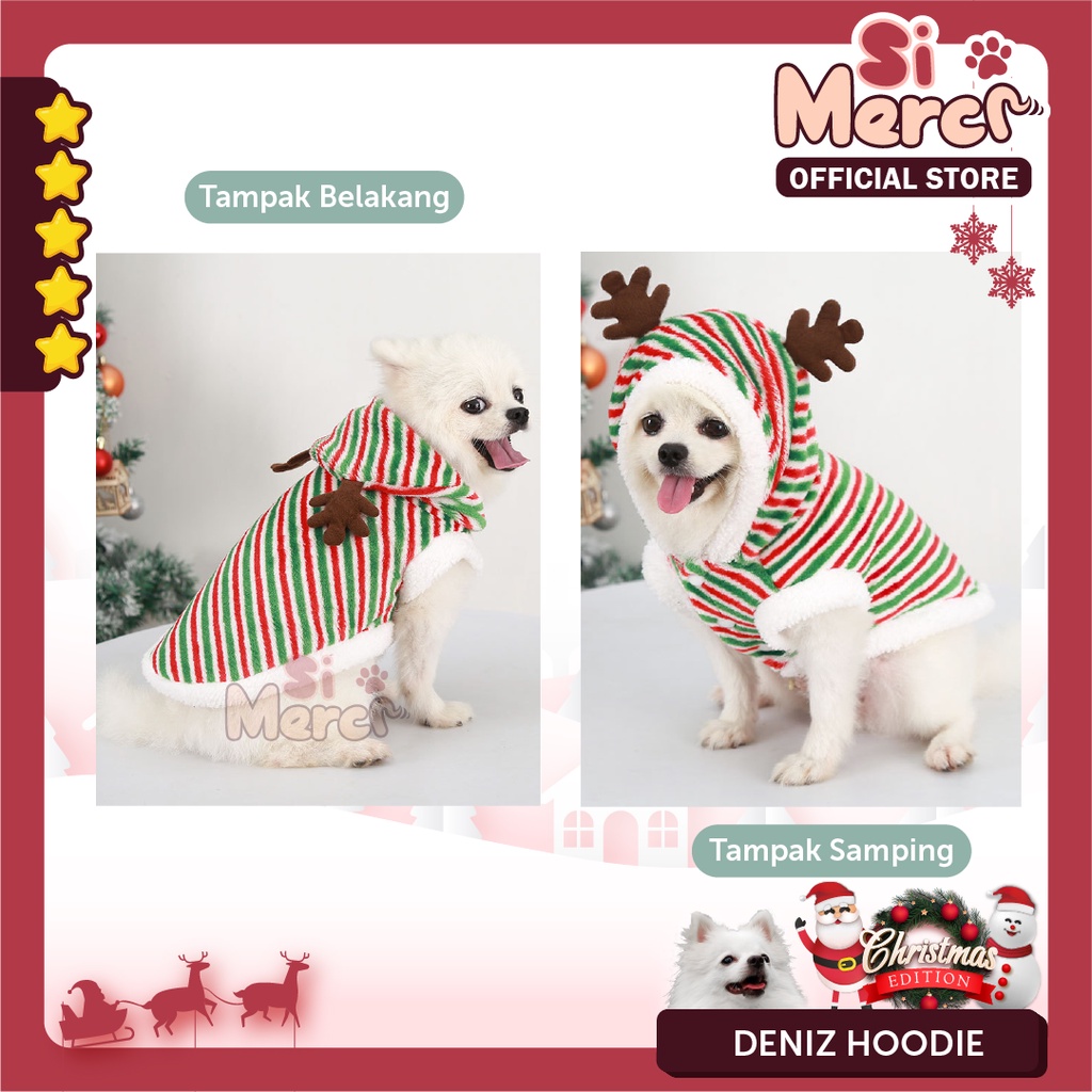 Baju Anjing Kucing Hewan Hoodie Natal / Baju Sweater Anjing Natal / Pet Clothes For Christmas Premium