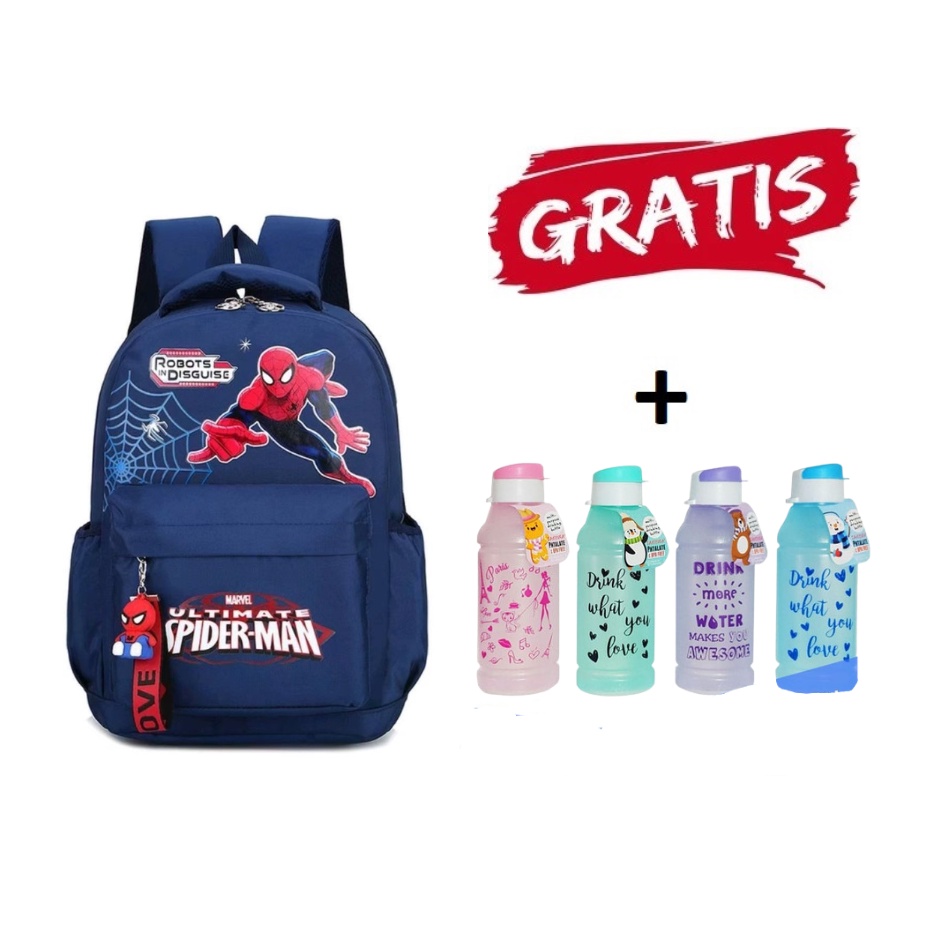 ARMELIA SHOP_Backpack Double Decker_Tas Anak Sekolah_Tas Ransel Unicorn_Superhero_Paw_ Motip Spidermen