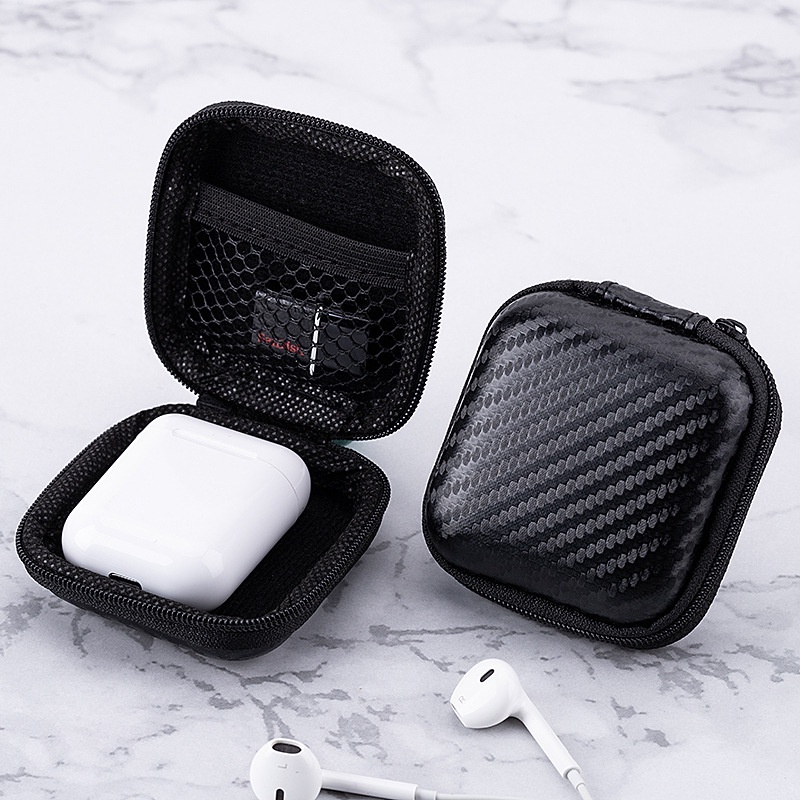 Tas Penyimpanan Earphone / Kabel Data / Charger / SD / TF Card Portable Dengan Resleting Untuk Travel