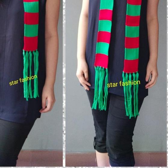 syal/syall /shawl rajut natal merah hijau kecil