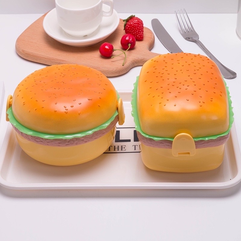 Lunch box motif burger / tempat makan model burger