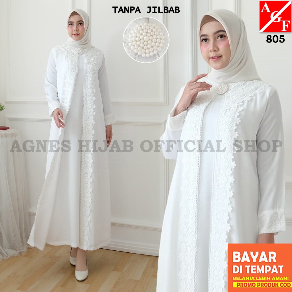 Baju Gamis Ukuran S M L Xl Xxl Khadijah Syari Set Jilbab Cadar Busui Bahan Lady Zara Premium Aplikas