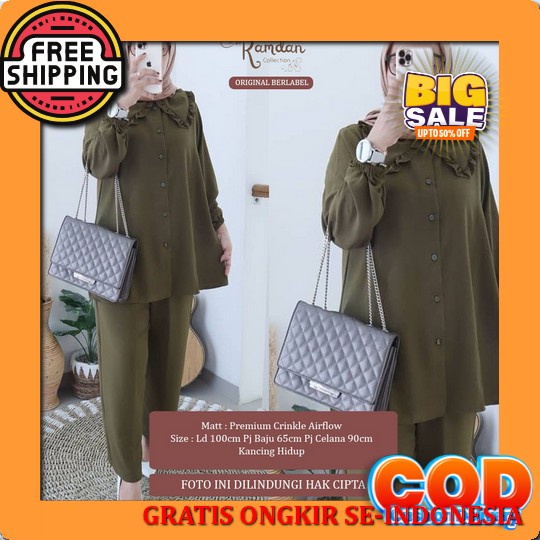 (Ghs) One Set Sivana Daily Set Blouse Crincle Airflow Premium Terbaru Kekinian Korean Style Murah Re