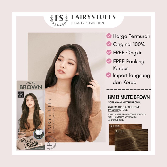 KPOP HELLO CREAM MISE EN SCENE MUTE BROWN 8MB PEWARNA RAMBUT CAT BLACKPINK
