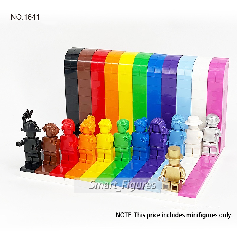 Set Mainan Balok Bangunan Mini Figures 12 Tipe Warna Solid Tanpa Print Untuk Koleksi