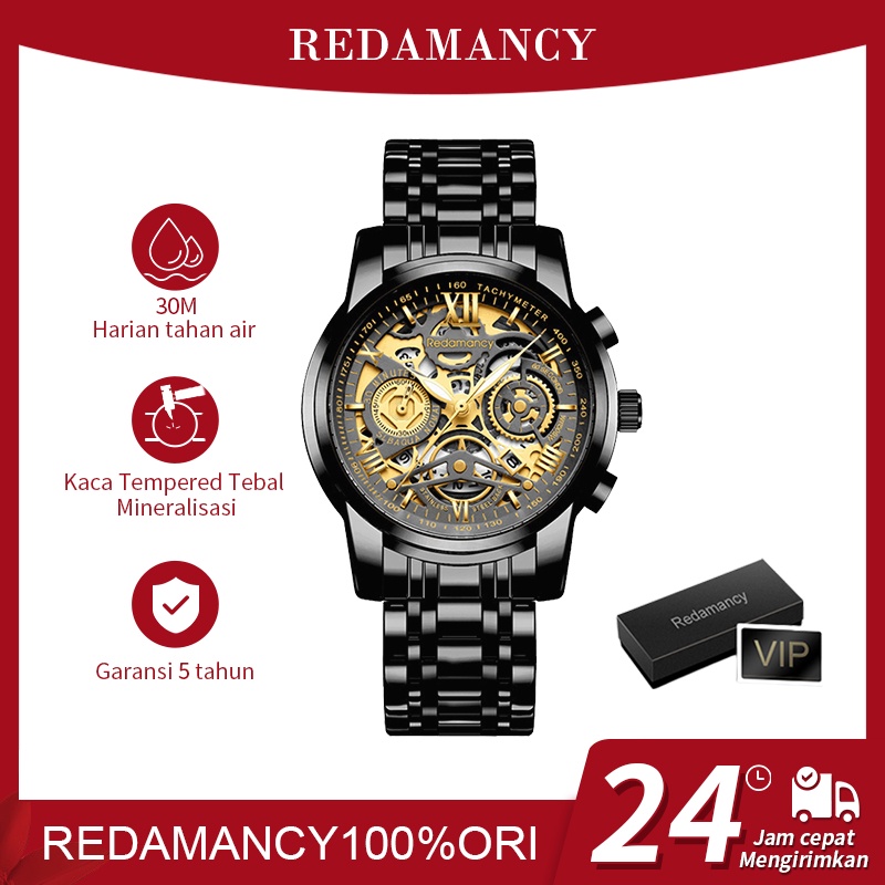 Redamancy Original Jam Tangan Pria Anti Air Luxury Stainless Steel Watch