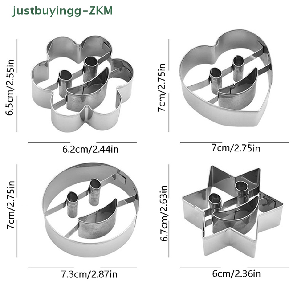 4 Pcs Cetakan Kue Bentuk Smiley Bahan Stainless Steel Untuk Anak