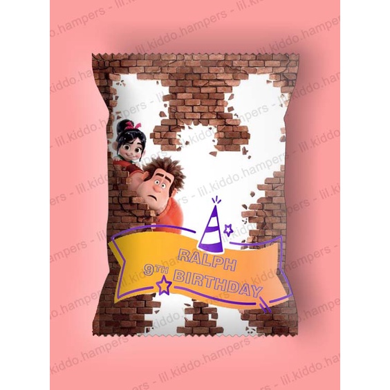 

Snack Jumbo Ukuran Mini Pouch / Pouch Jumbo / Hampers Birthday / Goodie Bag / Souvenirs / Suvenir / Gift / Kado Anak / Ulang Tahun / Murah / Premium / Custom / Wreck It Ralph