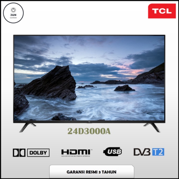 TCL LED 24 INCH - 24D3000A - DIGITAL TV - USB MOVIE Berkualitas