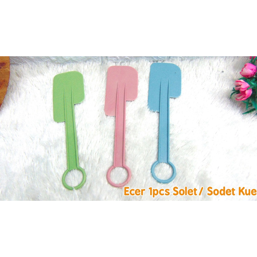 ECER 1PCS Sodet Kue Sutil Plastik Soft Solet Solet Murah Spatula Makanan Serbaguna