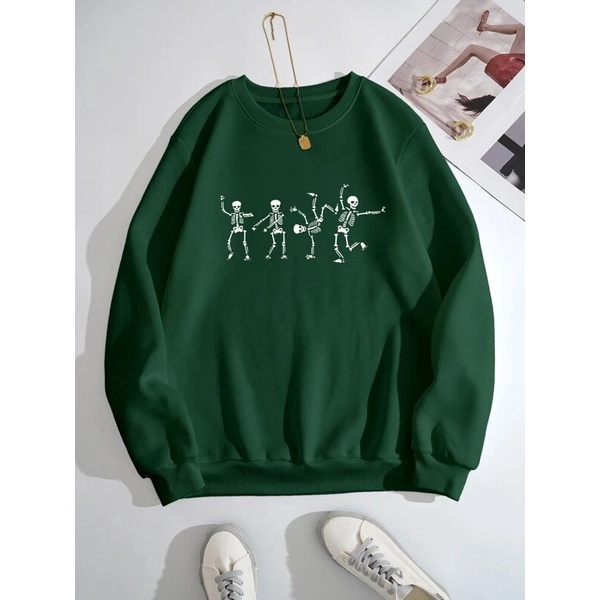 Sweater Crewneck Basic Bones Skeleton Full / Sweatshirt Tokyo Termurah