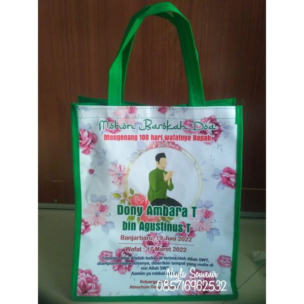 

Tas souvenir berkat 40 hari/tas berkat 100 hari/tas kotak nasi muat dus 20x20 cm