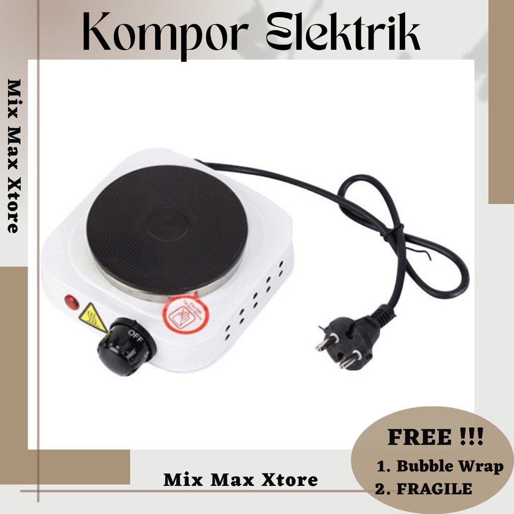 Taffware Kompor Listrik Mini Hot Plate Electric Cooking 500W / Taffware Kompor Elektrik Pemanas Air Kopi Susu Minuman Mini Heater Stove Pot - White