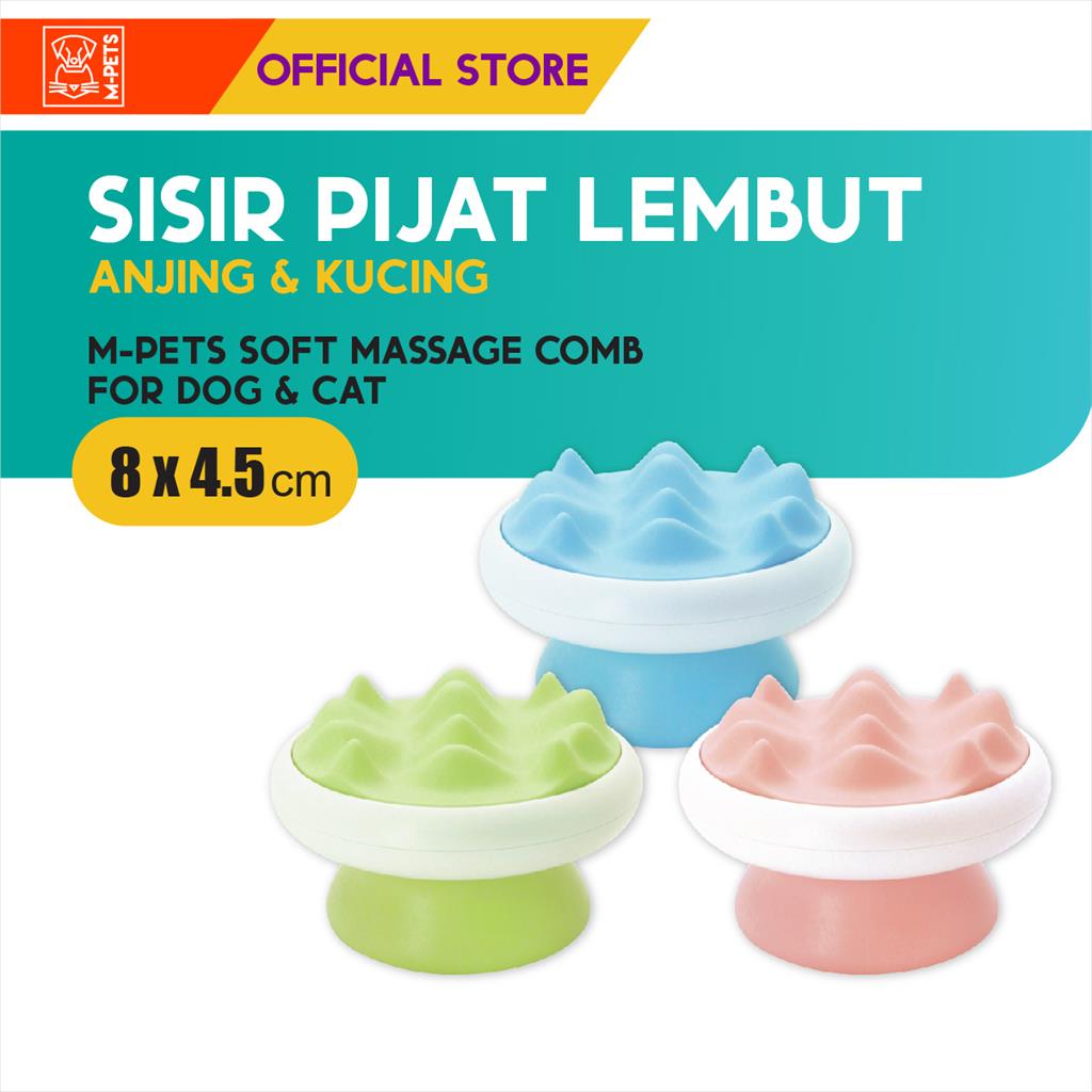 M-Pets Soft Massage Comb -  Coarse Teeth / Sisir Pijat Anjing Kucing