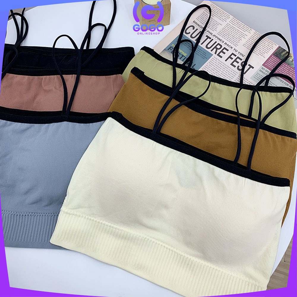 GOGO-P105 Bra Kemben Wanita Tanpa Kawat / Pakaian Dalam Wanita Crop Top Bralette / Sport Bra Wanita Gym / Bra Senam Zumba / Kemben Tali Wanita