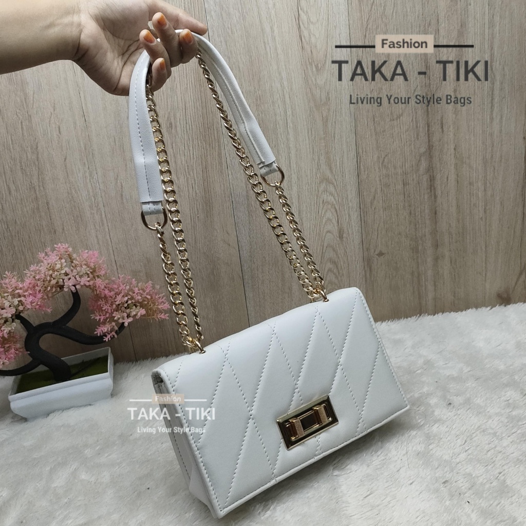 NEW TAS SELEMPANG SLINGBAG KOTAK BOY WANITA SPECIAL EDITION RANTAI TEBAL KOMBINASI