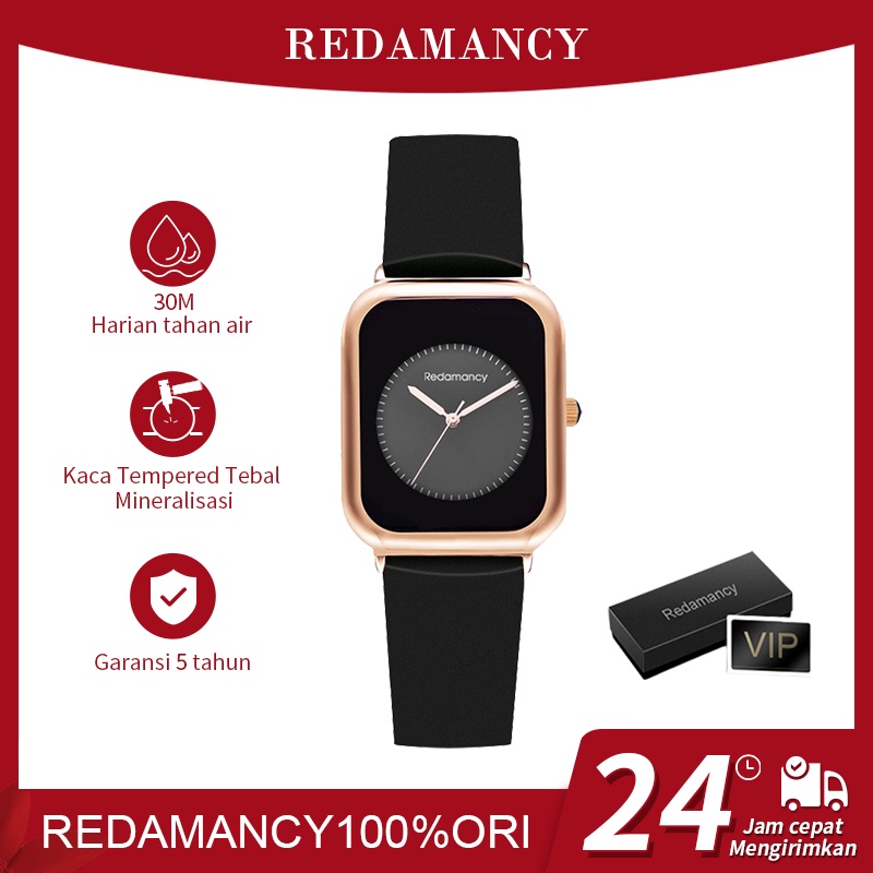 Redamancy Original jam tangan wanita  Santai Mode Tali Silikon Display Kuarsa Simple Dial Tahan Air Jam Cewek