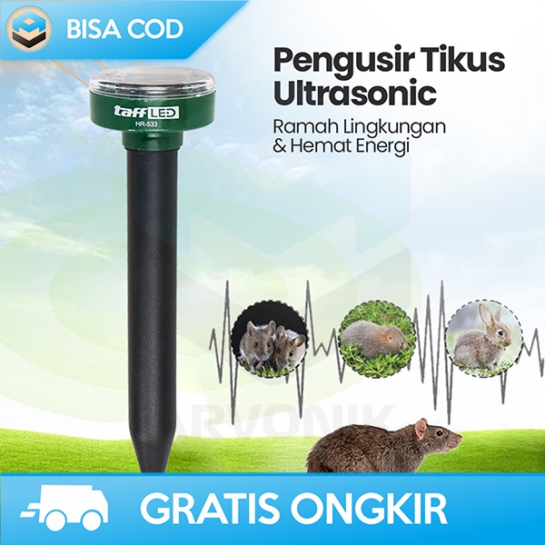 PEMBASMI TIKUS ULTRASONIC PALING AMPUH TAFFLED SOLAR POWER 400-1000HZ