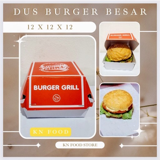 

Box Burger Besar 50 pcs - Dus Kemasan Burger Besar 50 lembar