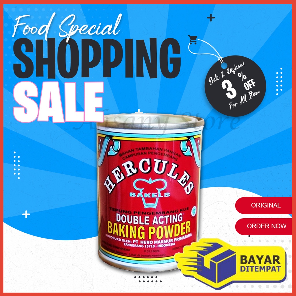 

Baking Powder Double Acting Pengembang Kue Hercules 110gr