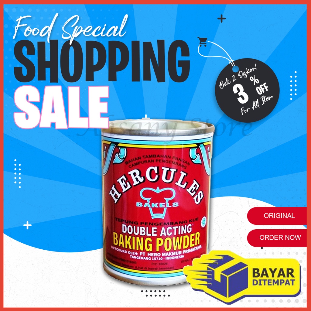 

Baking Powder Double Acting Pengembang Kue Hercules 110gr