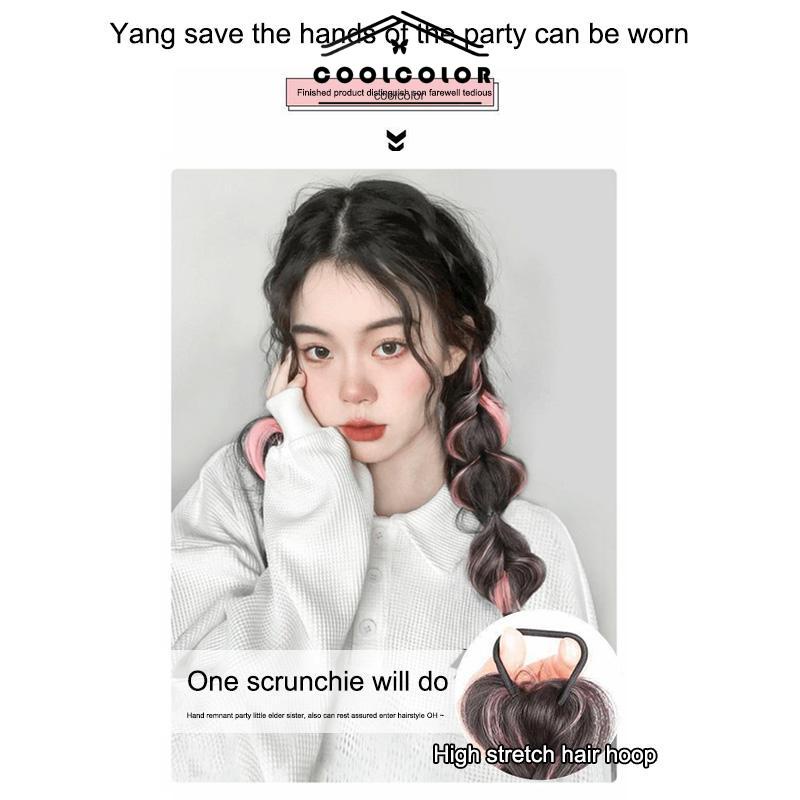 COD❤️Ekor Kuda Poni Ganda Tinggi Wanita  Sorot Lantern Puff  Kepang Twist  Kepang Wig Tali- cl