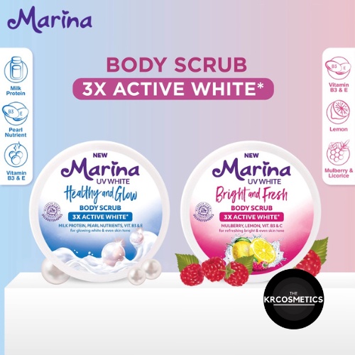 MARINA uv white body scrub lulur mandi 200 gr