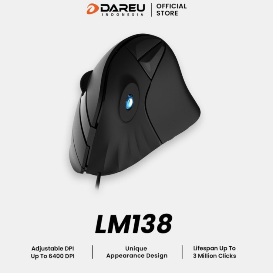 Dareu LM138 Vertical Mouse Ergonomic Design up to 6400 dpi Vertikal