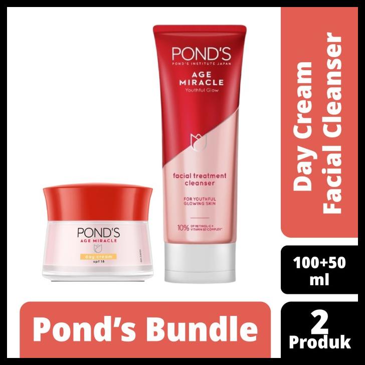Ponds Age Miracle Day Cream Moisturizer 50G &amp; Age Miracle Foam 100Ml