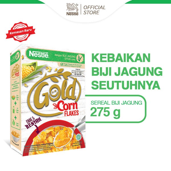 

Sereal Nestle Gold Corn Flakes Sarapan Sereal Jagung 275G X 2Pcs