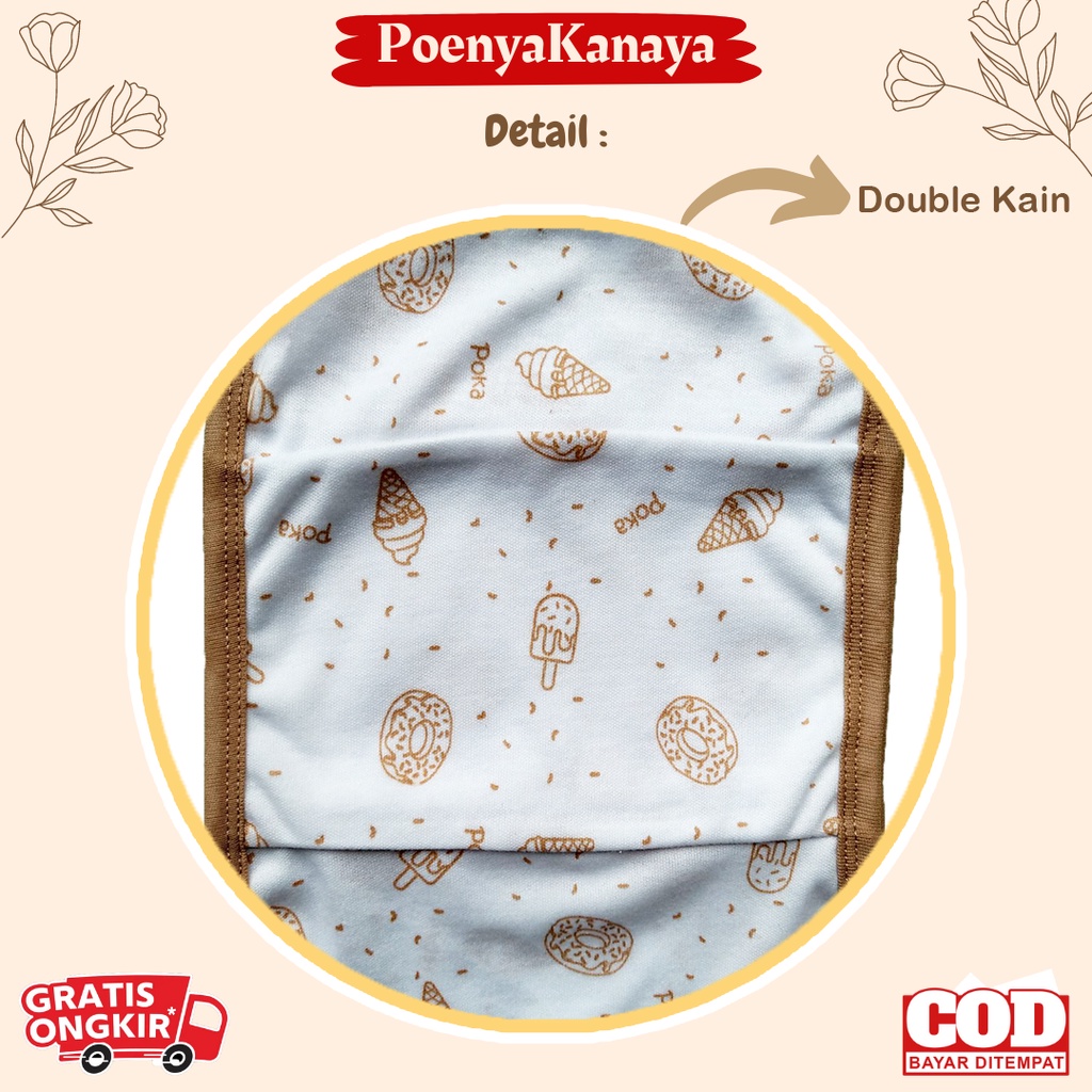 1Lusin/6pc Popok Bayi Seri COKELAT POKA Popok Double Kain Tali Katun POK10