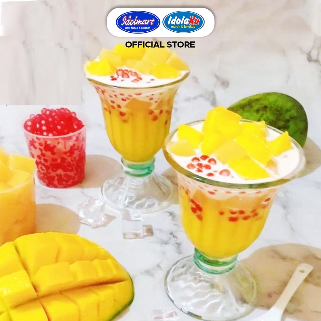 IDOLAKU Kimglass Gelas Kaca Limo 200 ml x 4 pcs Gelas Es Krim