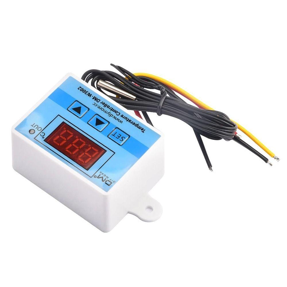 POPULAR Populer Termostat Suhu Digital Thermostat Control Switch Dengan Probe 10A 12V 24V 110V 220V Modul Termostat