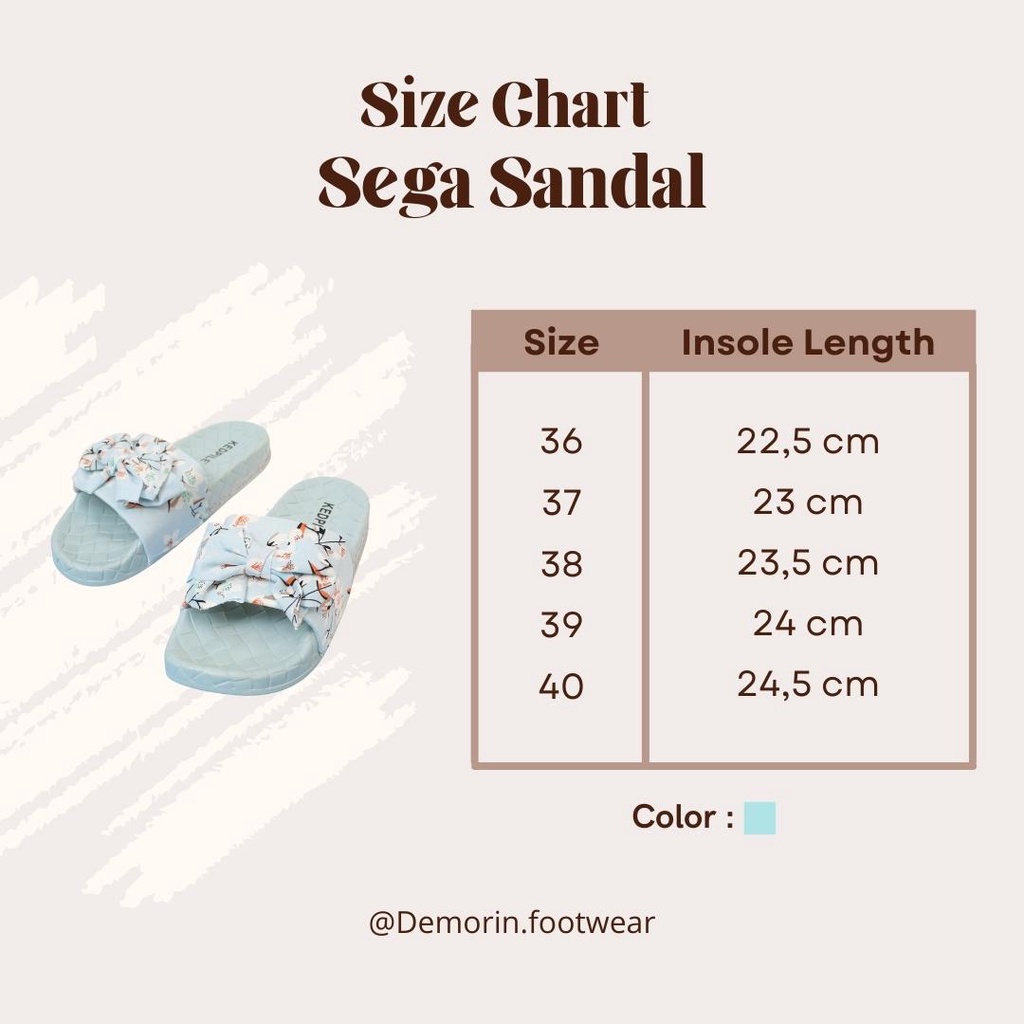 Sega Sandal Selop Pita Wanita Slip On - Demorin Shoes Karet