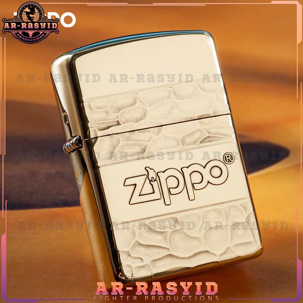 Korek Api Minyak Zippo Gold Ukir Logo Zippo 165