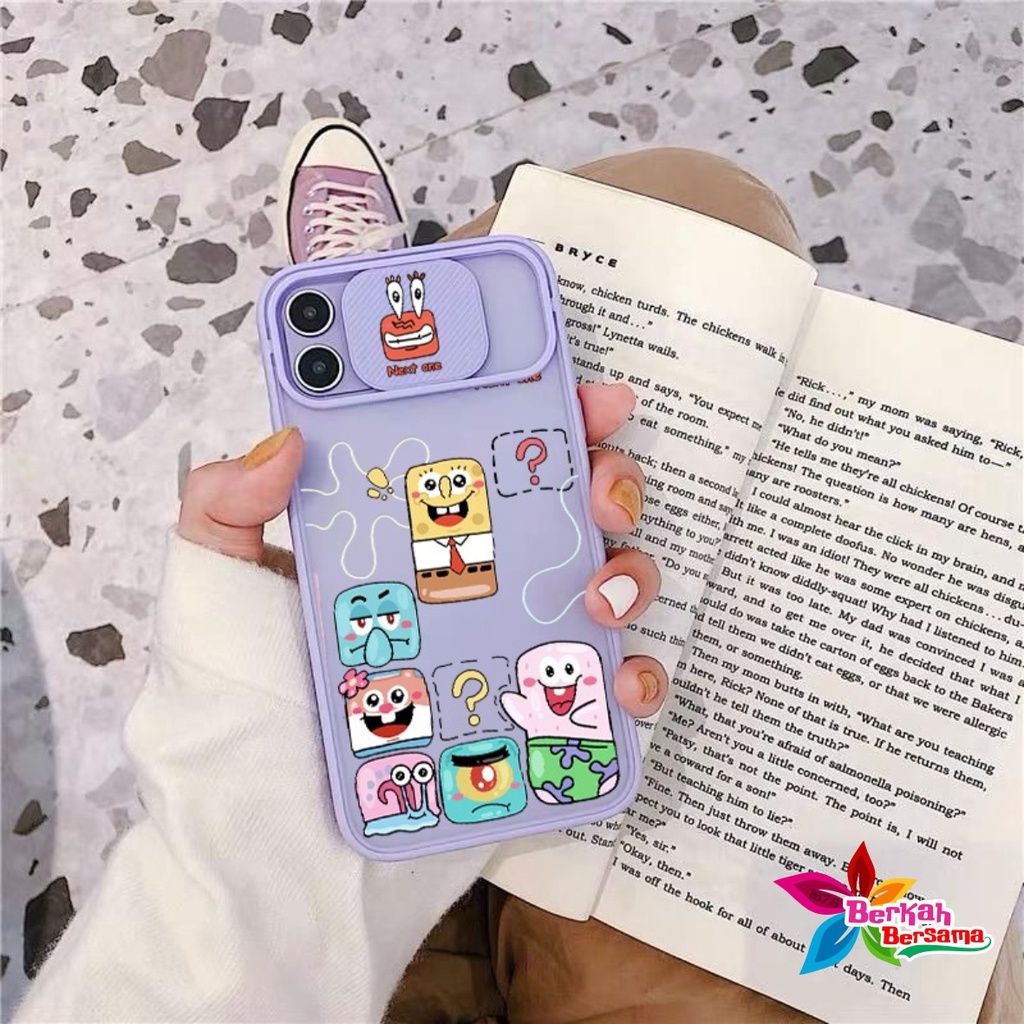 SS120 SOFTCASE SLIDE SPONGEBOB REALME C1 C2 5 5I C3 6 6 PRO 7 8 C11 C12 C25 NARZO 20 50A 50I 50A PRIME  C15  C17 7I C20 C11 2021 C21 C21Y C25Y BB7395