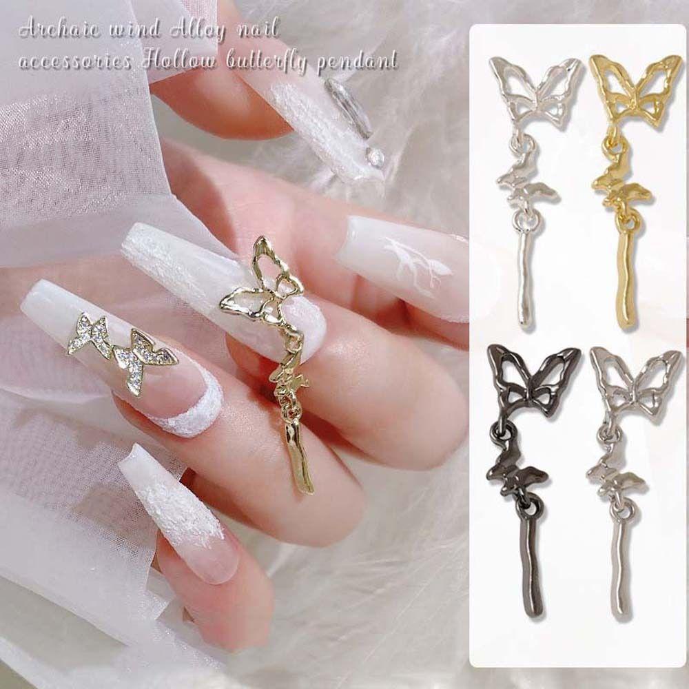 Mxbeauty Hiasan Kuku Kupu-Kupu Wanita Fashion Pesona Kuku Korea Nail Art Nail Art Perhiasan Manicure Aksesoris