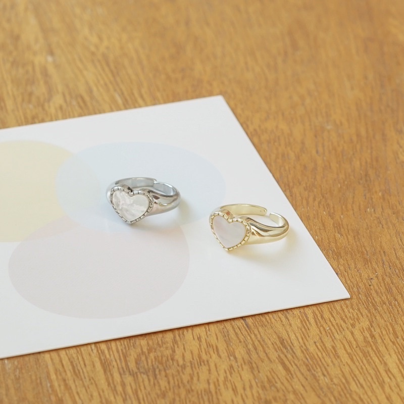 shiny heart ring cincin bentuk hati gaya korea wanita