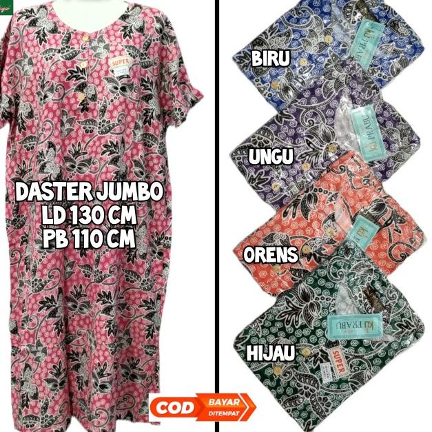 DASTER JUMBO BATIK KENCANA UNGU PRABU HITAM