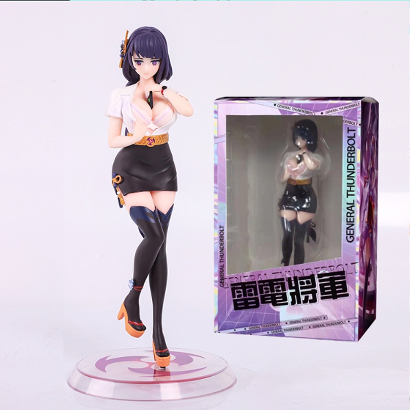 Figure Impact Genshin 22cm Raiden Shogun in Casual Dress Inch Patung Mainan PVC