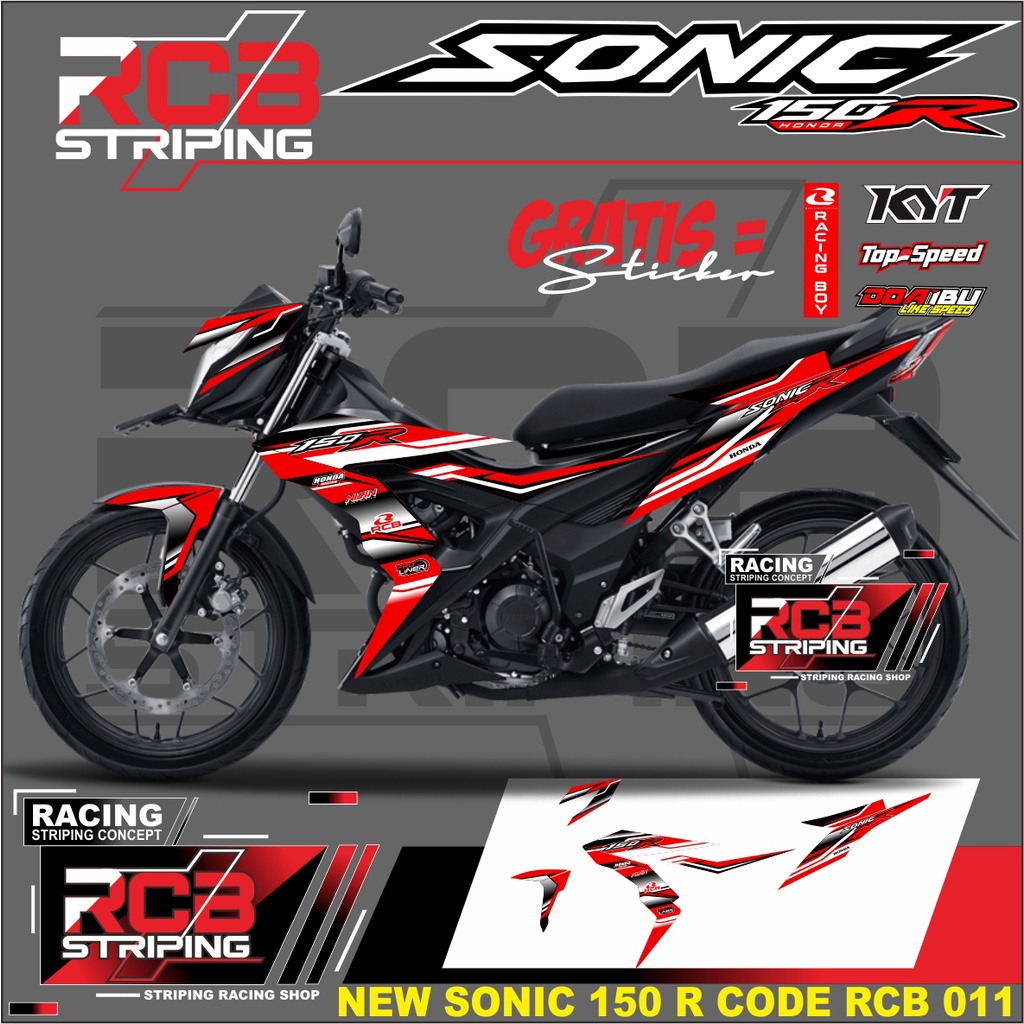 Striping Honda SONIC 150 R Tahun 2015 / 2016 / 2017 / 2018 / 2019 Stiker Sonic 150 R . RCB 011