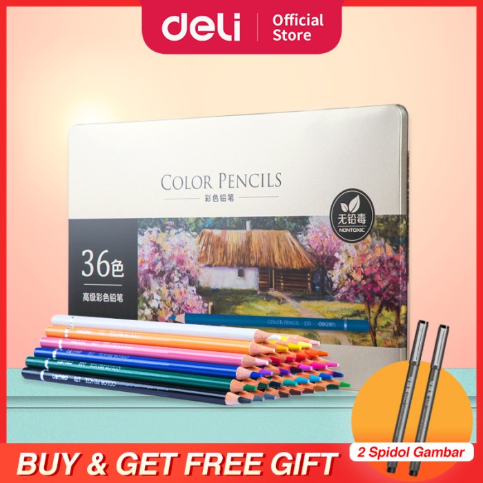 

Deli High-grade Oil Pencil Color Pensil Warna Minyak 48/72 Warna 6567
