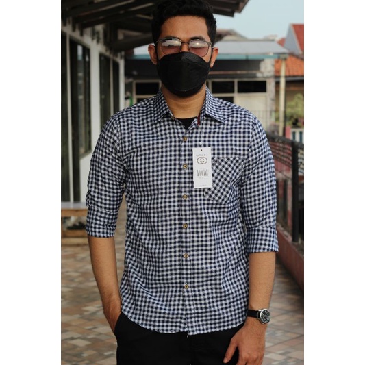 KEMEJA PRIA LENGAN PANJANG GUCCI | KEMEJA BASIC PRIA