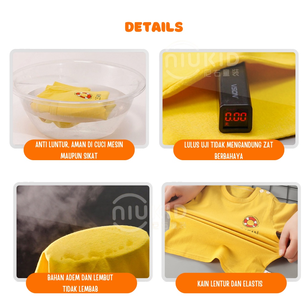 NIUKID SETELAN ANAK BAHAN KAOS LENGAN PENDEK CELANA PENDEK BAJU BAYI LAKI LAKI BAJU BAYI PEREMPUAN STELAN BAYI STELAN ANAK IMPORT KOREA 0 4 TAHUN SETELAN BAYI  #B25 - #B34