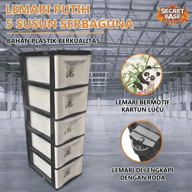 LACI PUTIH 5 SUSUN - Lemari / Kabinet / Rak Plastik