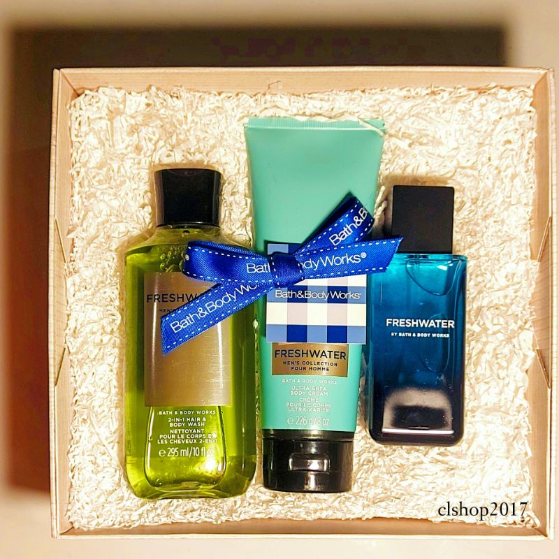 BBW MEN FRESHWATER GIFT SET PAKET BATH &amp; BODY WORKS